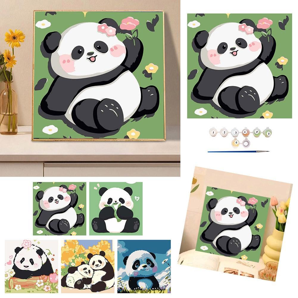 〜ぬいぐるみシリーズ〜　かわいいパンダの油絵 Amazon.co.jp: パンダ 数字油絵 数字キットによる絵画 超かわいい 動物